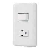 Interruptor + tomacorrente blanco volteck basc